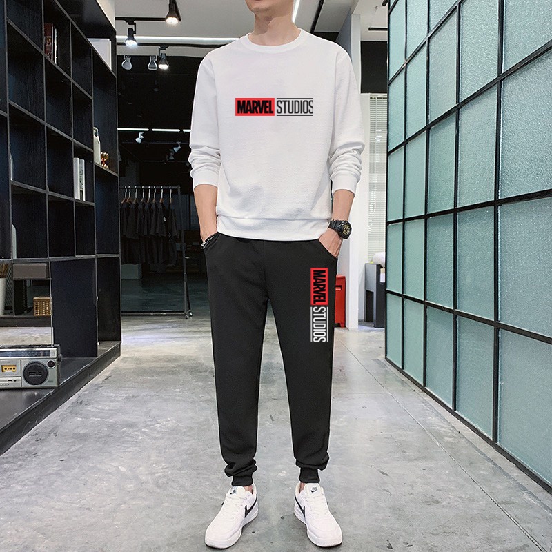 Bộ nỉ  sweater in hình marvel unisex form rộng áo nỉ in hình phong cách hàn quốc áo sweater ulzzang