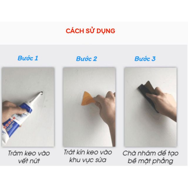 [LOẠI CAO CẤP] Keo vá tường, Keo trám vết nứt tường thông minh, Keo chống thấm vá tường