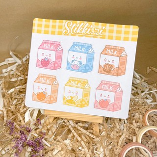 Sticker hộp sữa nhiều tone màu đáng yêu