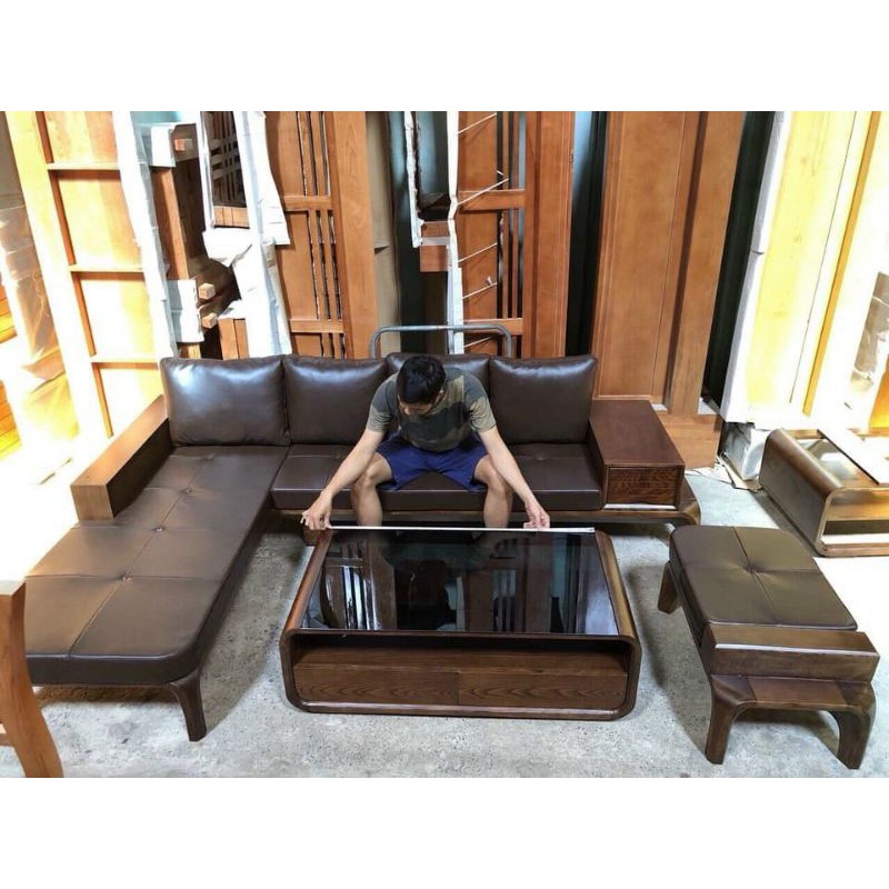 Sofa gỗ sồi nga kiểu dáng hiện đại