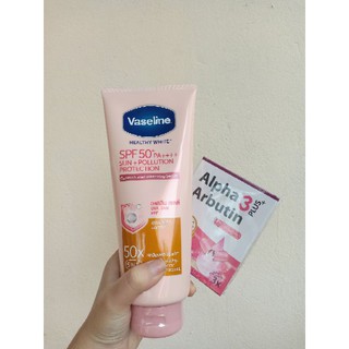 Combo dưỡng thể Vaseline 50X (tặng kèm alphaarbutin 3x)
