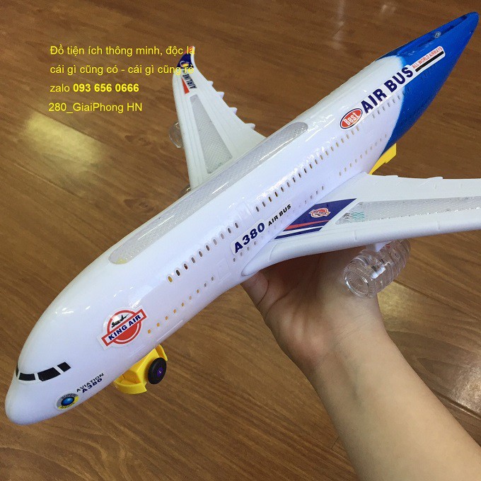 Máy bay đồ chơi airbus a380 2 tầng xoay 360 độ tìm đường