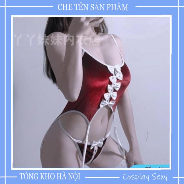 Cosplay Sexy Thỏ Bunny Hở Lưng Đồ Ngủ Sexy Freesize BigSize Garter Corset Nhung Quảng Hâu Cao Cấp _ Ivyshop - T1850 | BigBuy360 - bigbuy360.vn