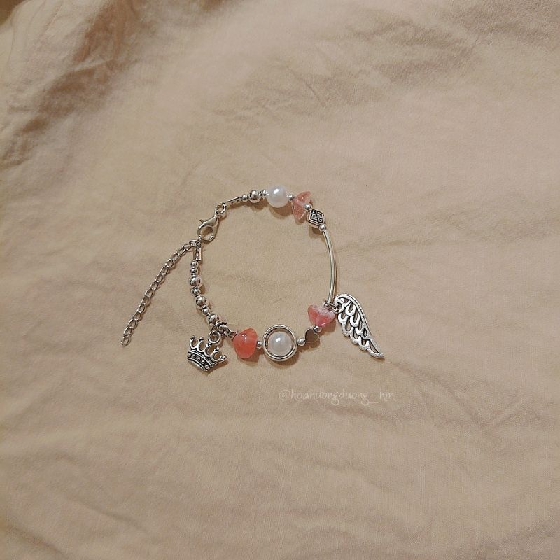 SET NGUYÊN LIỆU DIY tự làm vòng tay vòng chân handmade đá bọt tuyết, mã não, omber kiểu dáng nữ tính