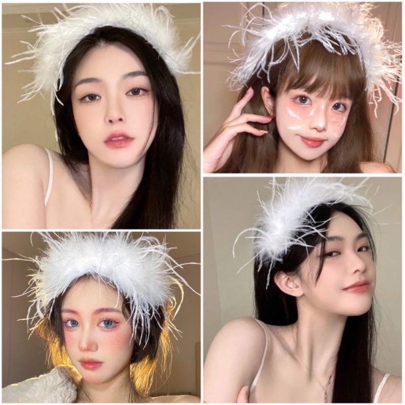 (VIP) Bờm tóc lông đà điểu phối lông vũ mã DT-983