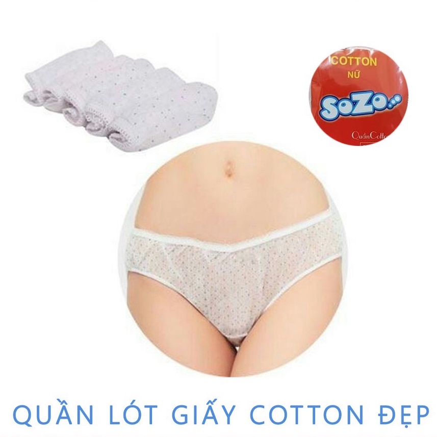 Gói 5 quần lót giấy cotton hàng đẹp cho bà bầu ( 5 quần/gói)