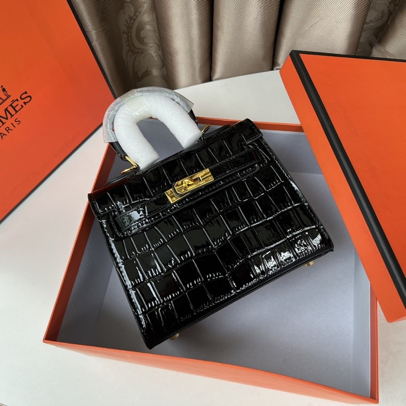 Túi nữ quai xách đeo chéo dáng đứng da vân bóng 8 màu