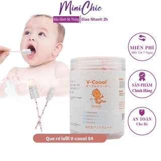 Rơ lưỡi cho bé, tưa lưỡi Vcool, que tưa lưỡi an toàn tiện lợi