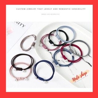 Dây Thun Cột Tóc Siêu Xinh đính 2 hạt