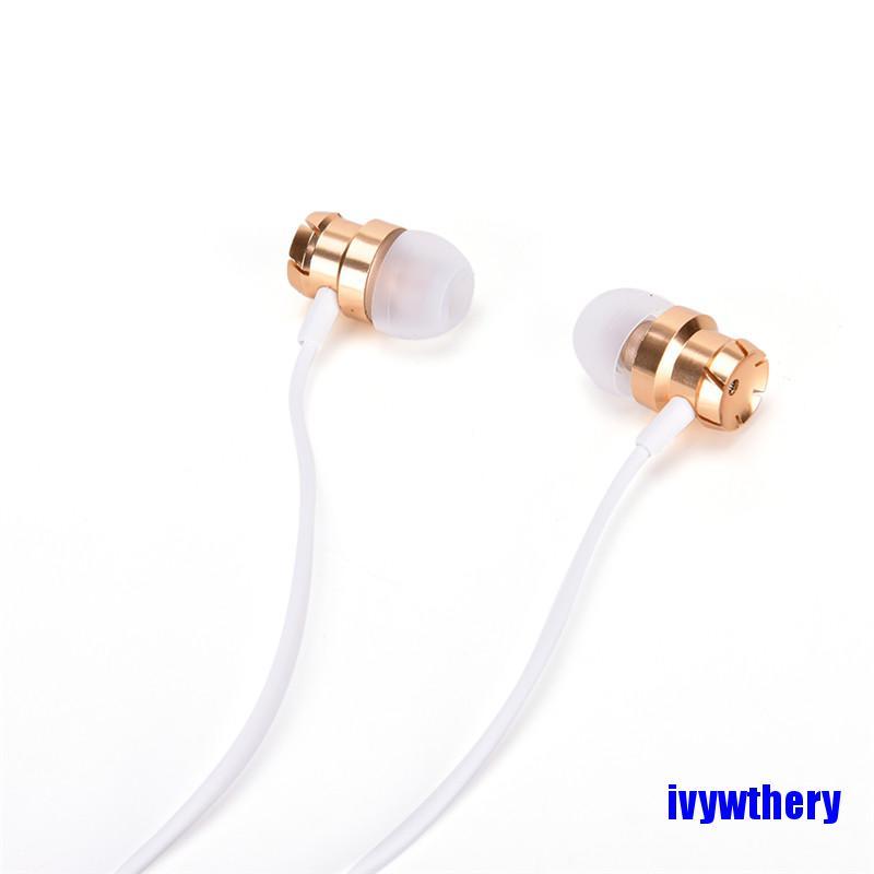 [COD]New Stylish In-Ear Supper Bass Metal Earbuds Earphone Headphone Microphone 3.5mm
