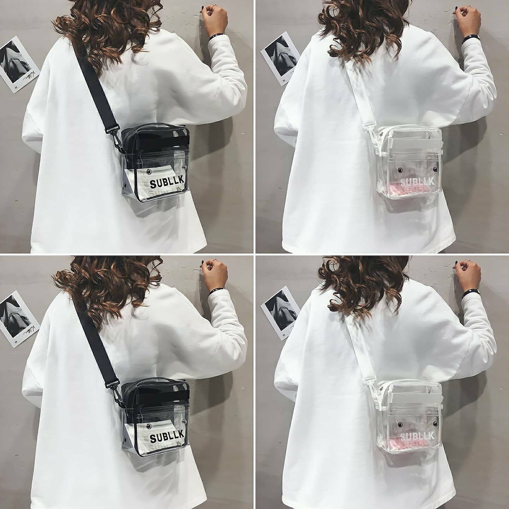 Túi đeo chéo nhựa PVC trong suốt kiểu dáng Unisex hiện đại | BigBuy360 - bigbuy360.vn