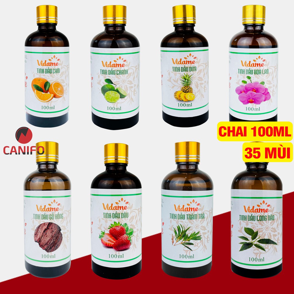 100ml Tinh dầu CANIFO nguyên chất, TỰ CHỌN MÙI, thơm phòng, khử mùi, có kiểm định, tinh dầu sả chanh, quế, cafe, bạc hà