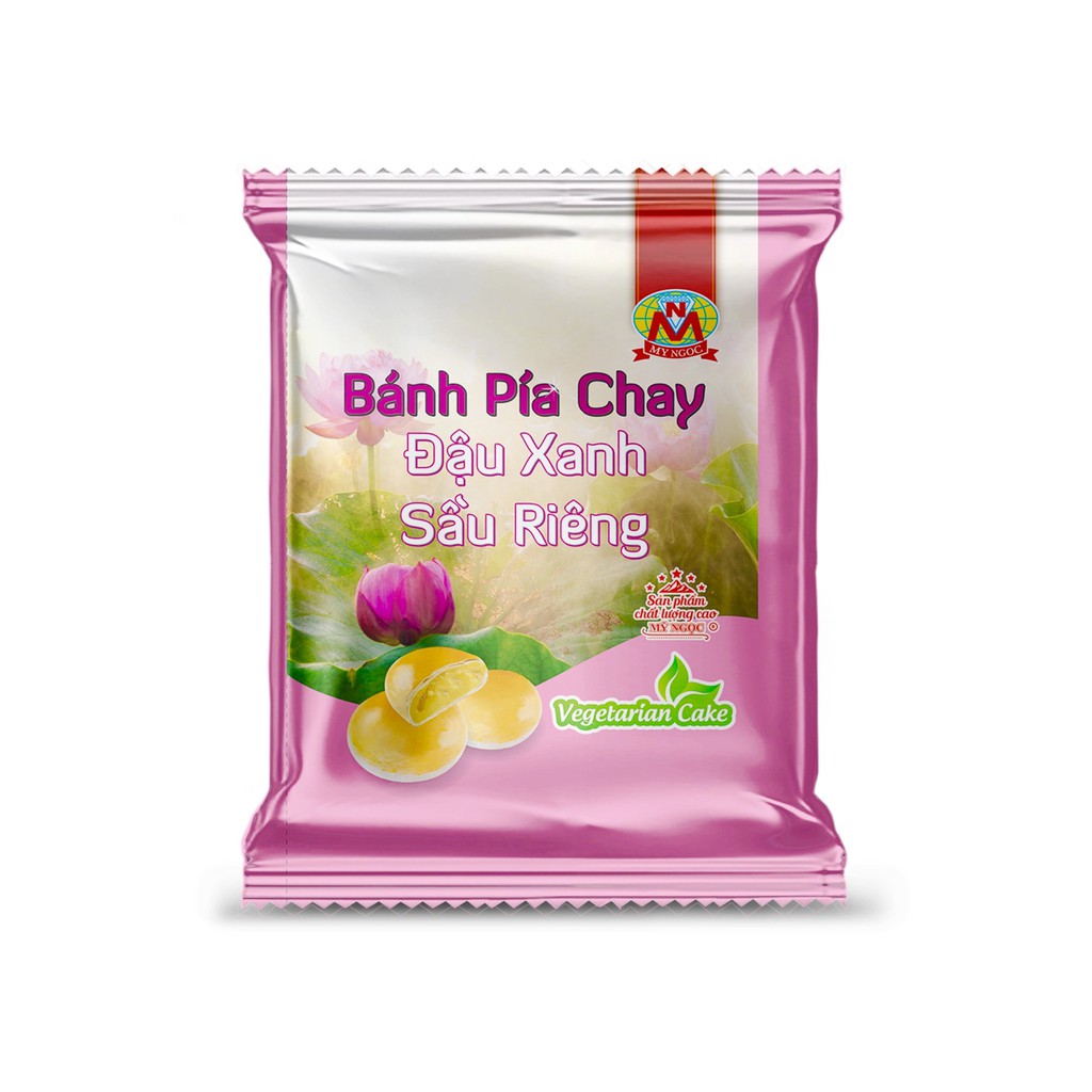 220g 2 Bánh pía CHAY đậu xanh SẦU RIÊNG chín tự nhiên, KHÔNG CÓ trứng muối - CÓ SầuRiêngTươi - mát ĐẬU XANH – bùi MỨT BÍ