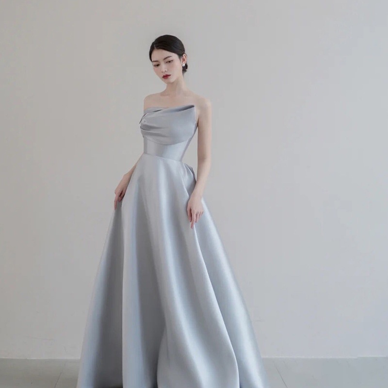 Đầm Dạ Hội Vải Satin Dáng Dài Ôm Người Sang Trọng Thời Trang