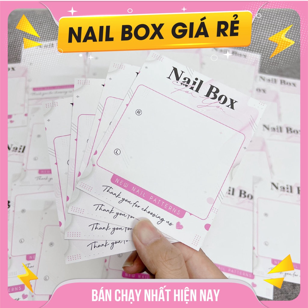 Giấy Nail Box gắn móng tay giả giá rẻ - Màu Hồng - 11x9cm