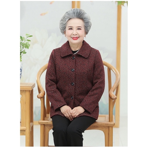 Áo khoác dạ lót lông cho người trung niên và cao tuổi