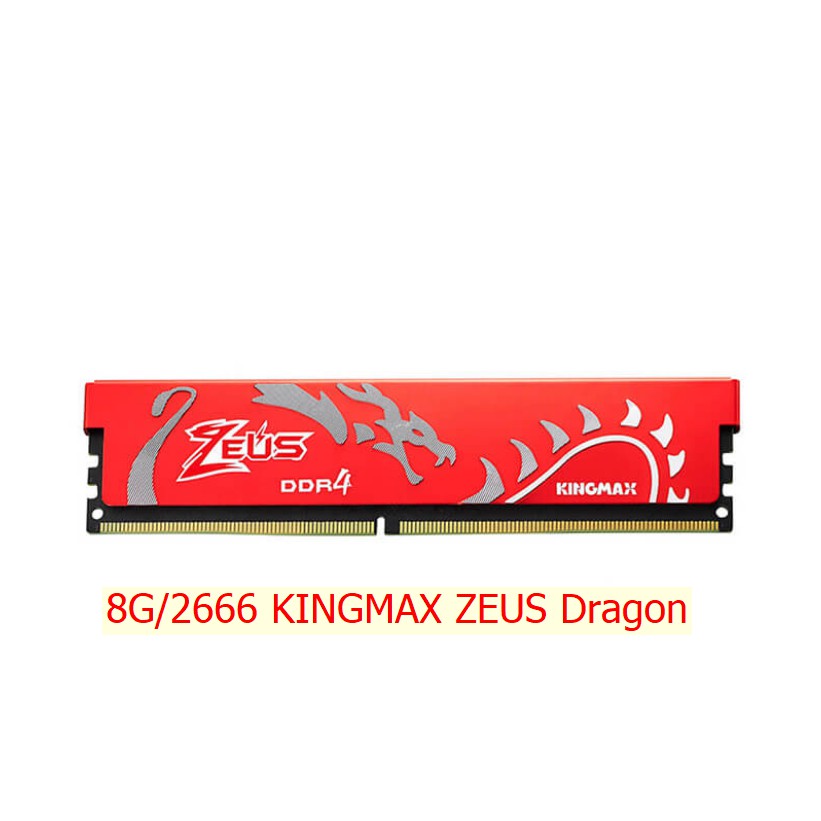 RAM PC DDR4 KINGMAX ZEUS DRAGON - 4G/8G/16GB - Bus 2400/2666/3000 có tản nhiệt thép - Bảo Hành 36T
