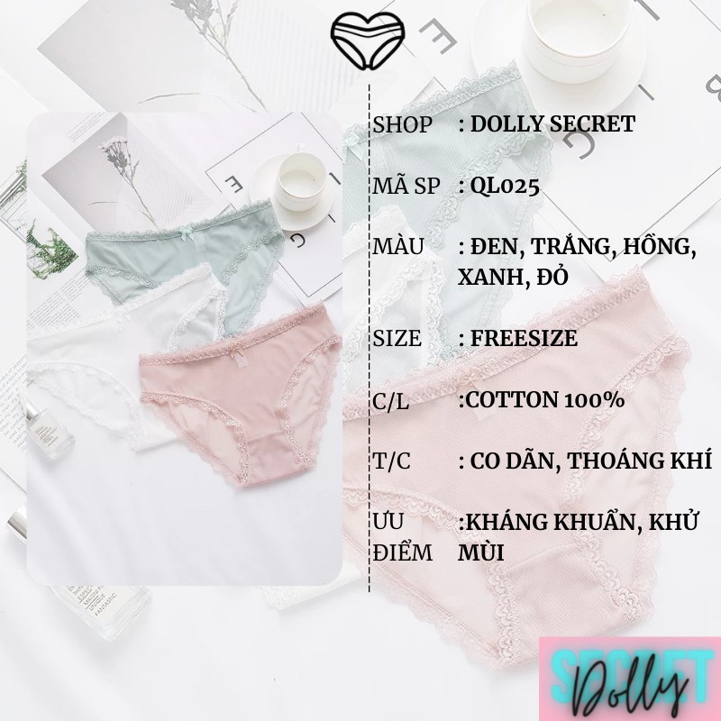 Quần lót ren gợi cảm sexy siêu mỏng xuyên thấu thoáng mát cao cấp ZENIA DOLLY SECRET QL025 | BigBuy360 - bigbuy360.vn