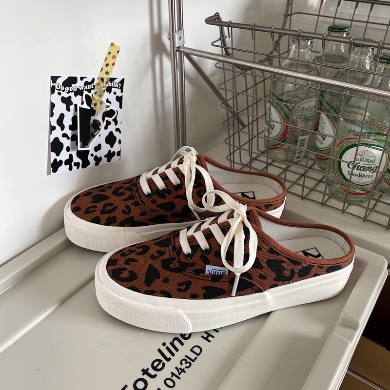 Giày đạp gót hoạ tiết da vằn beo Ulzzang | Hàng order chất lượng cao