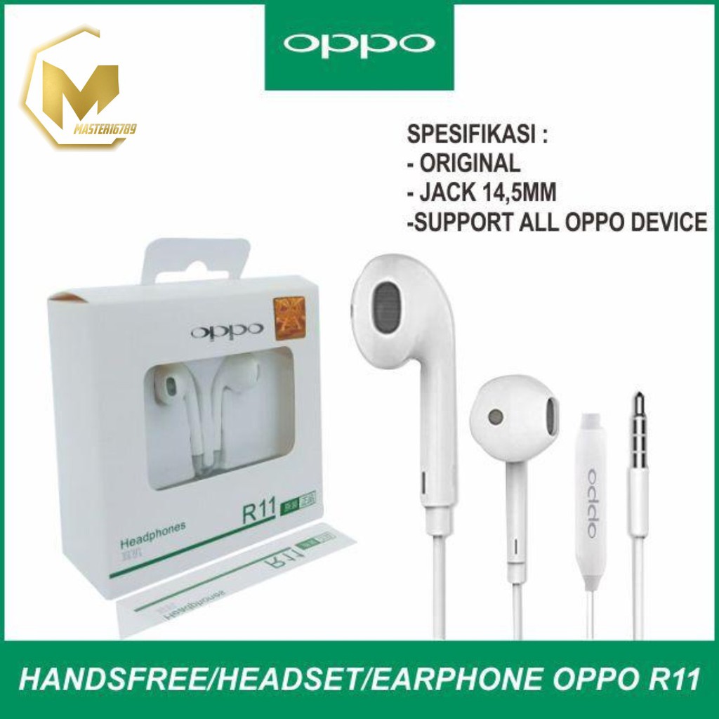 Tai Nghe R11 Hf Chính Hãng Cho Oppo A12 A53 A52 A92 A5 A9 2020 A5s F9 F11pro F1s Ma267