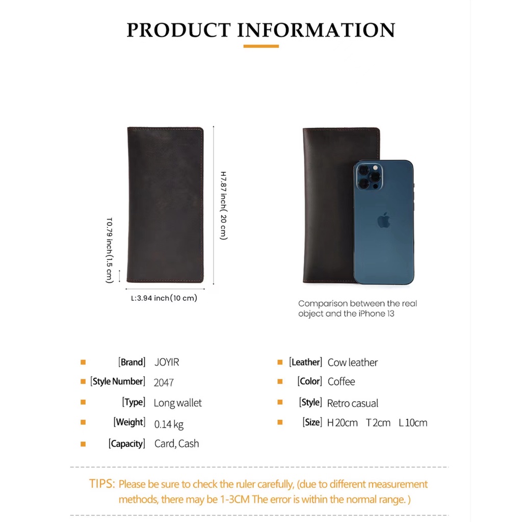 Ví Da Ngựa Dáng Dài Phong Cách Retro Dành Cho Nam