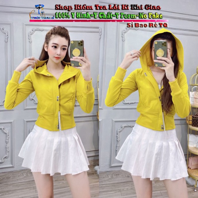 Áo Khoác Nữ Form Lửng Thun Cotton Cao Cấp Có Nón Mẫu Mới Hót 2020-Hàng Có Sẵn [GIÁ SỈ] | BigBuy360 - bigbuy360.vn