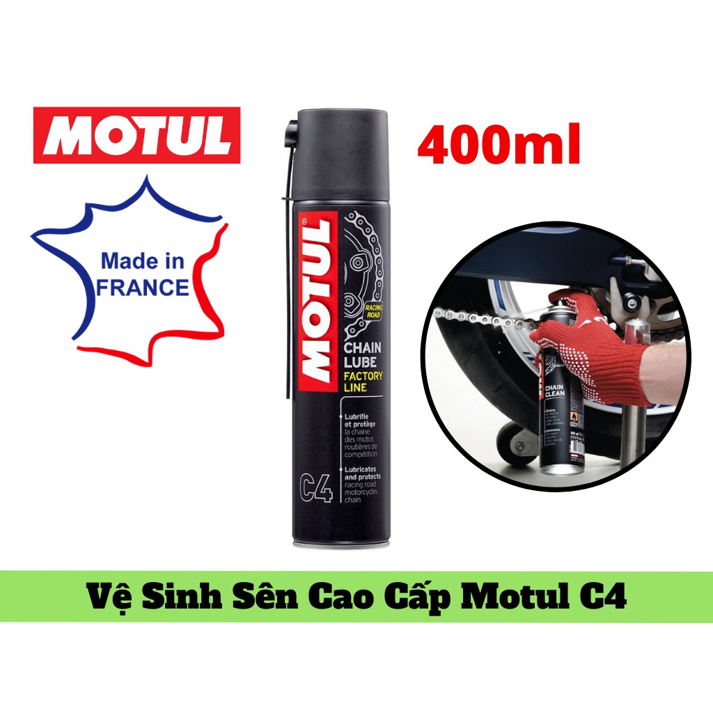 Vệ Sinh Dưỡng Sên Motul C4 Dòng Cao Cấp 400ml