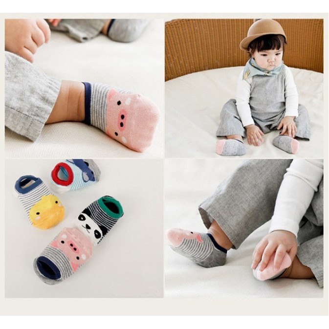 SET 5 ĐÔI TẤT CỔ NGẮN SIÊU CUTE CHO BÉ 0-4 TUỔI