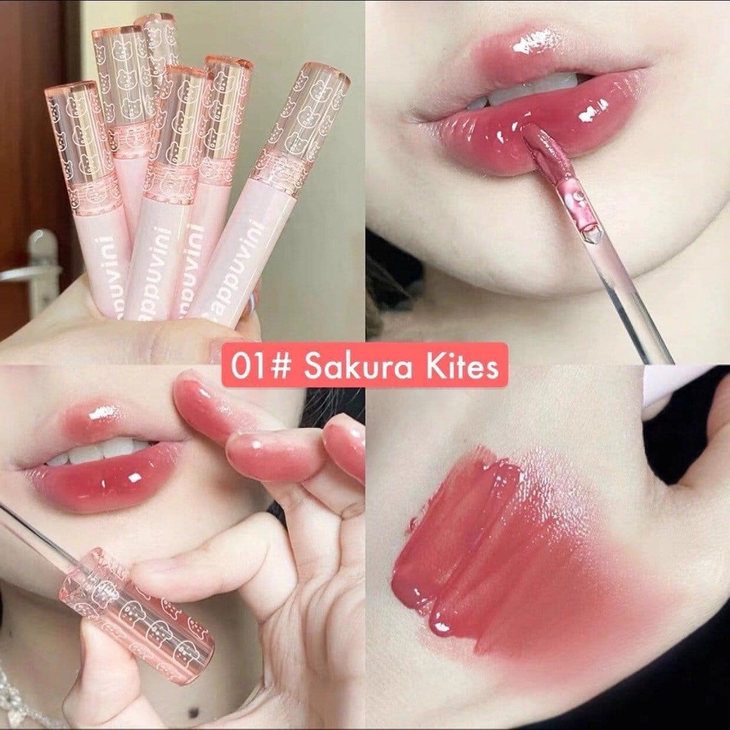 Son kem bóng CAPPUVINI gấu hồng Bubbly Bear Lip Glaze gấu xanh hồng căng bóng mềm mịn