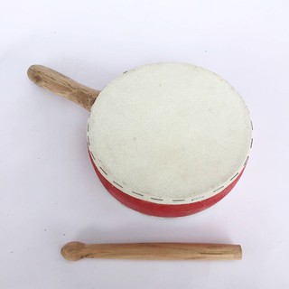 Trống da trung thu truyền thống, đường kính 13cm, cao 6cm, có tay cầm