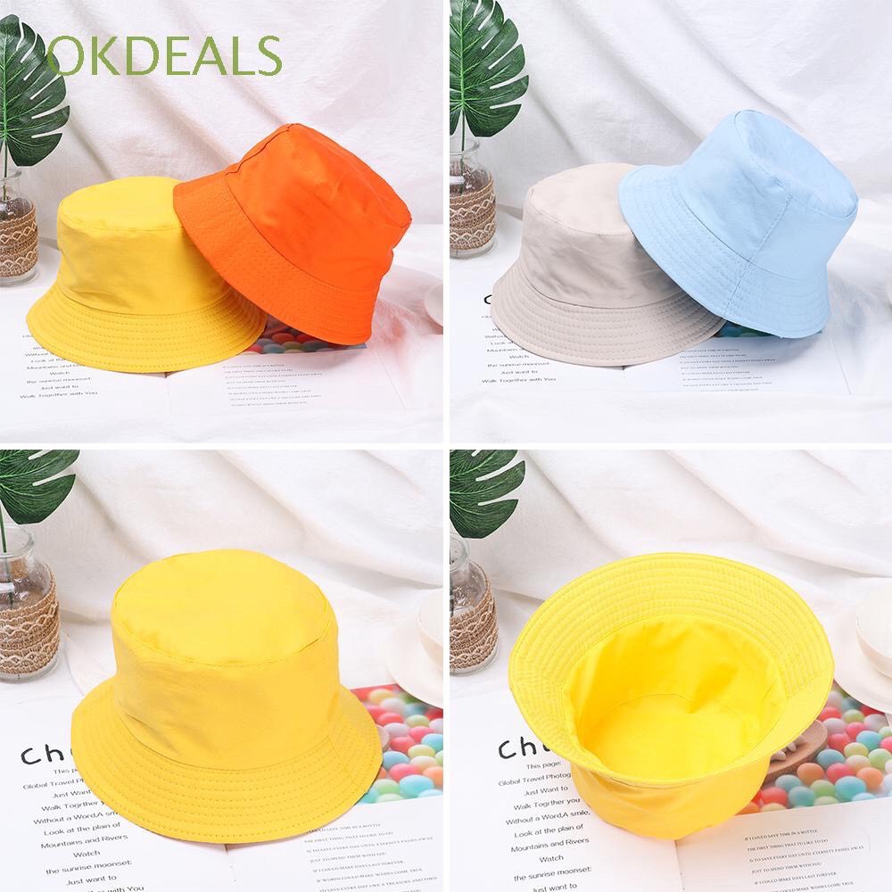 Mũ buket trơn cho bé màu vàng từ 2 đến 6 tuổi