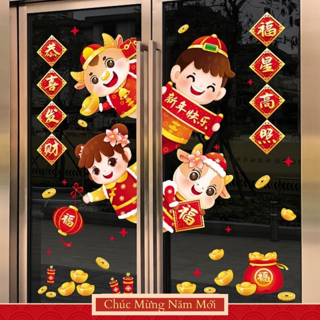 Decal Trang Trí Têt Chất Liệu PVC Cao Cấp | BigBuy360 - bigbuy360.vn