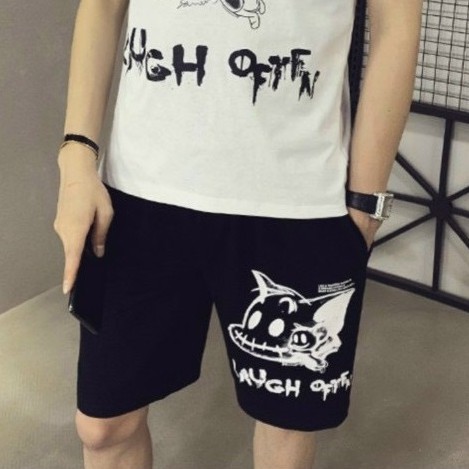 Bộ quần áo thể thao nam, set đồ thể thao nam chất vải thun mát mẻ,năng động thoải mái mùa họa tiết LAUGH | BigBuy360 - bigbuy360.vn