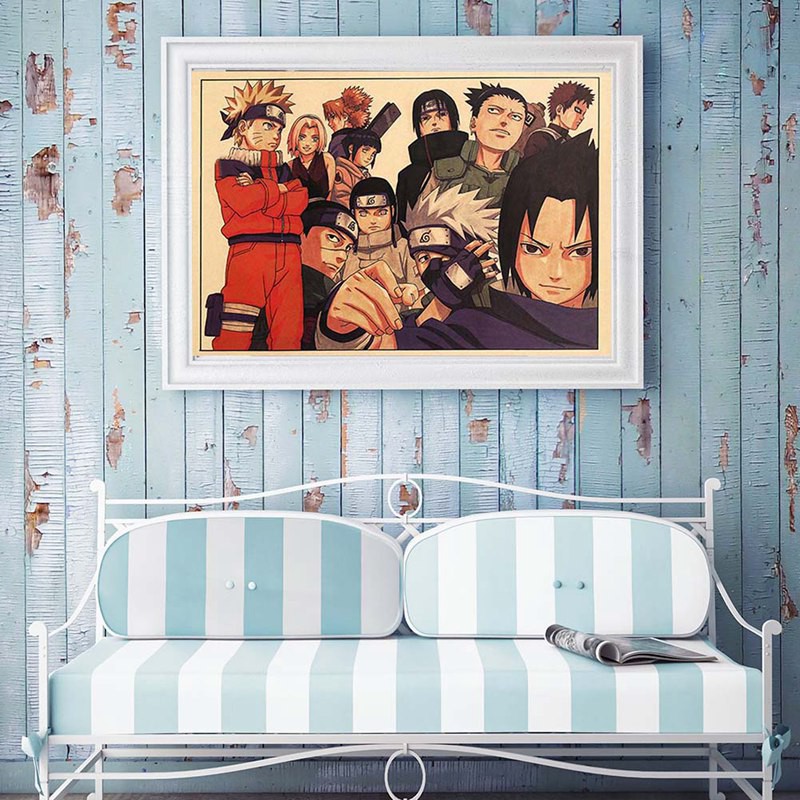 flowersqueen Poster phim hoạt hình Naruto phong cách vintage