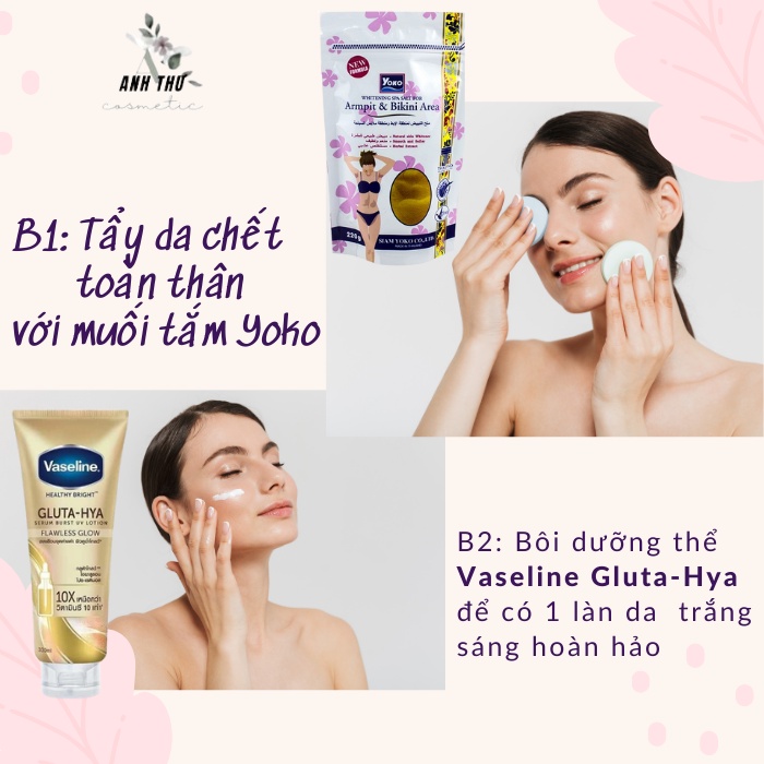 Kem dưỡng thể trắng da vaseline gluta hya/vaseline gluta hya thái lan/dưỡng thể vaselin