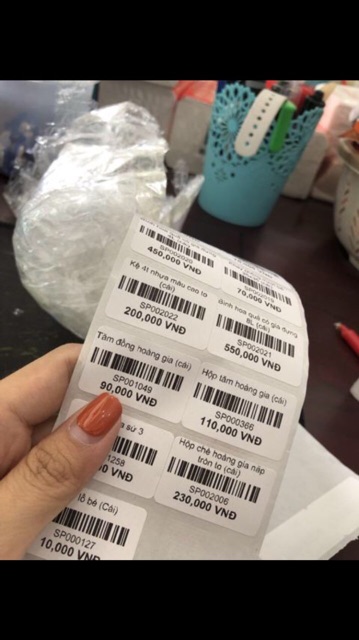 Combo 10 cuộn tem mã vạch 2 tem giá 480k 70x22