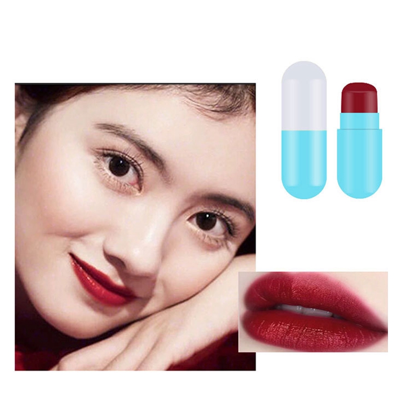 (Hàng Mới Về) Son Môi Dưỡng Ẩm Chống Thấm Nước Không Dính Ly Thiết Kế Hình Viên Thuốc Độc Đáo