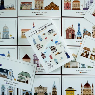 Bộ postcard hình vẽ các thành phố 30 tấm (có sẵn)