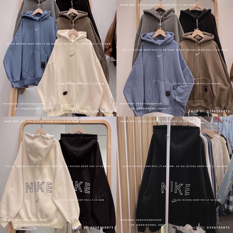 áo nỉ hoodie naiii chữ lưng