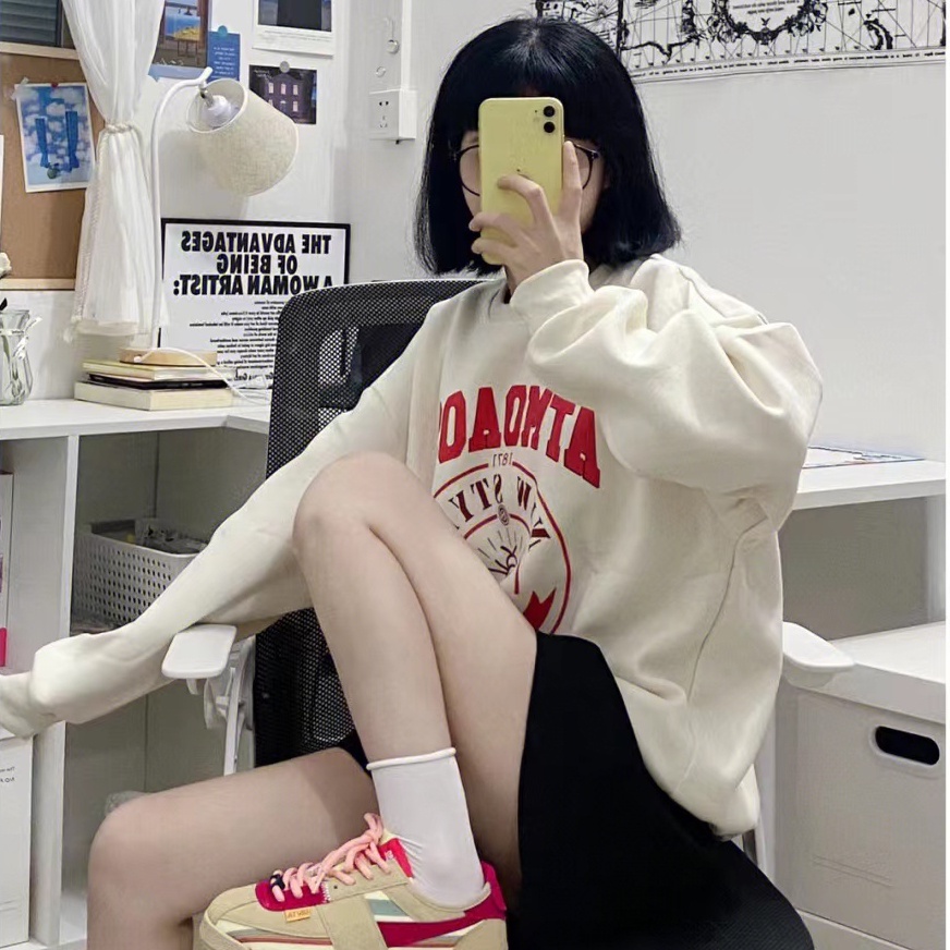 NRVP Mới Áo Thun Tay Dài Dáng Rộng In Chữ Phong Cách Hàn Quốc 2023