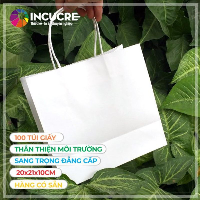 ( VIDEO THẬT ) Túi giấy kraft trơn 20x21x10 cm, túi giấy có sẵn chất liệu giấy thân thiện môi trường