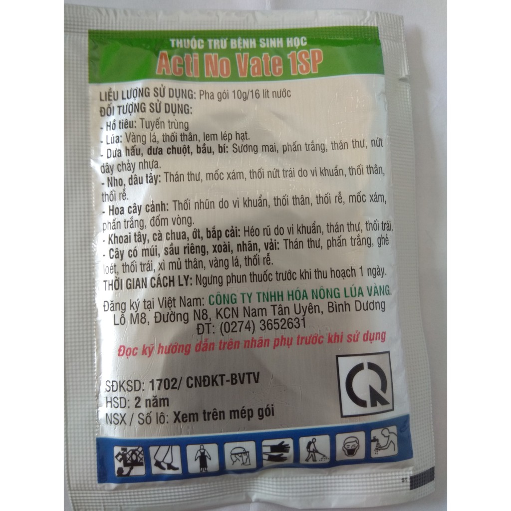 ACTI NO VATE 1SP trừ bệnh sinh học cho cây trồng - gói 10 gram