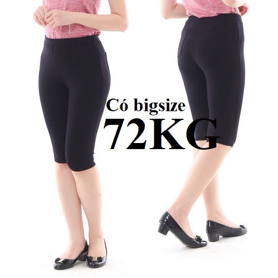 QUẦN LEGGING LỬNG 4 TÚI có Bigsize Big Size 72KG, Chất Thun Dày cao cấp, Co Giãn Tốt