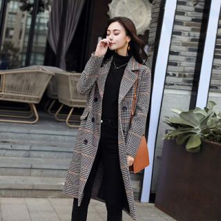 Áo khoác dạ kẻ siêu xinh