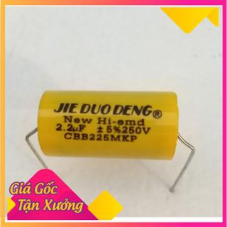 Tụ điện2,2MF 250V màu vàng hoặc đỏ tròn cao cấp giá 10 con