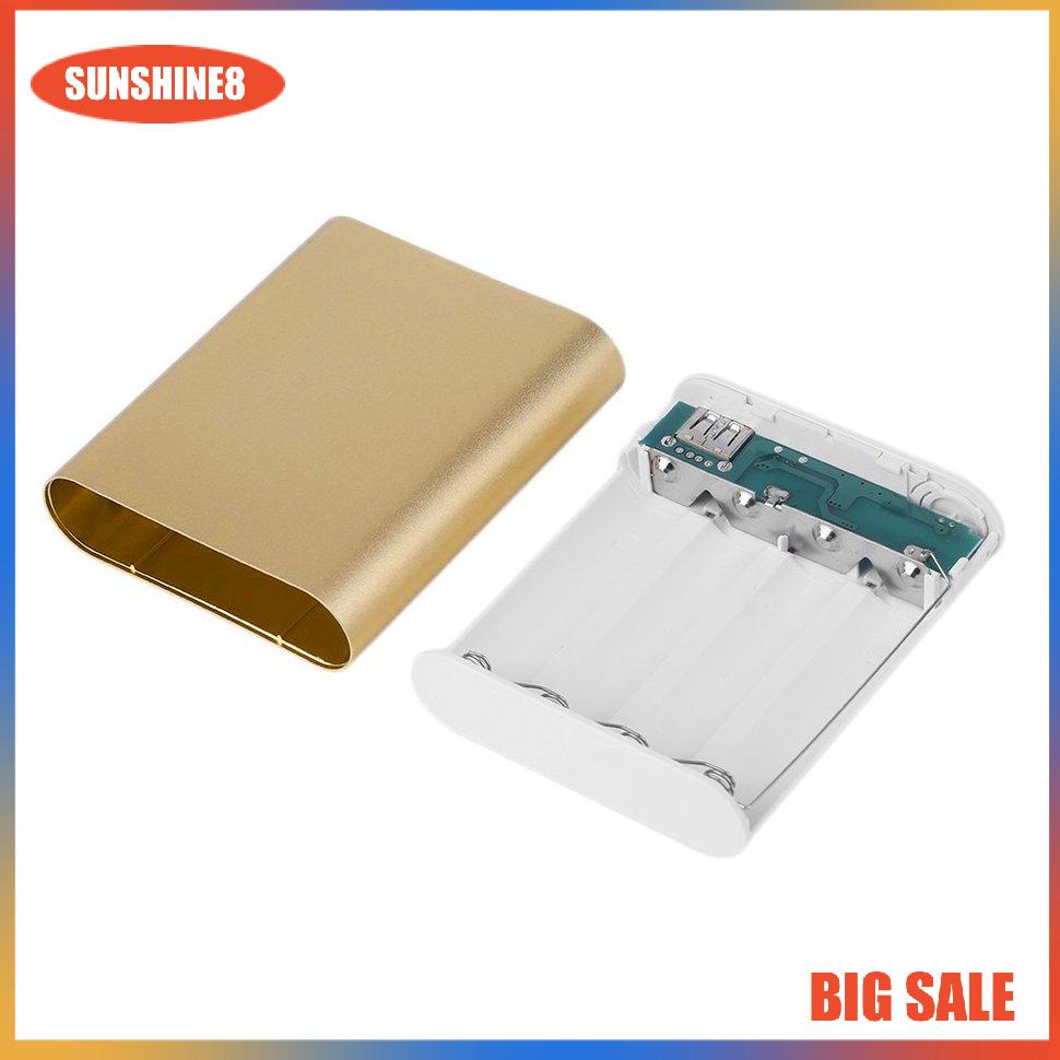 【SUN】[NEW]10400mAh USB External Backup Battery Charger 4*18650 Battery Power Bank Case