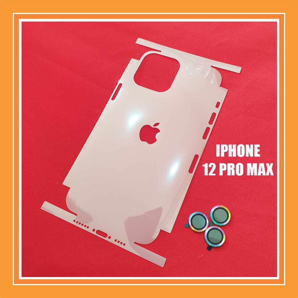 Miếng dán PPF full lưng viền cho Iphone 14 Pro Max, 13 Pro Max, 12 Pro Max - Dán mắt camera Iphone (PPF 3 lớp)