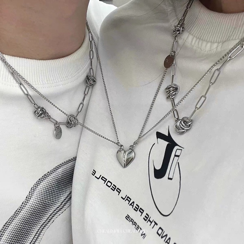 Dây chuyền couple cặp đôi ghép hình trái tim dễ thương