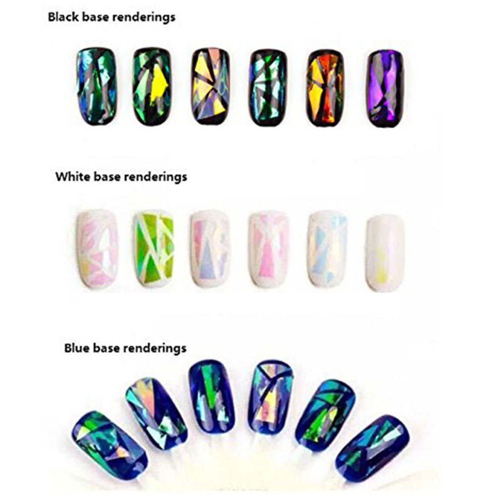 Set 10 Miếng Dán Móng Tay Chuyển Đổi Màu Sắc Phản Quang