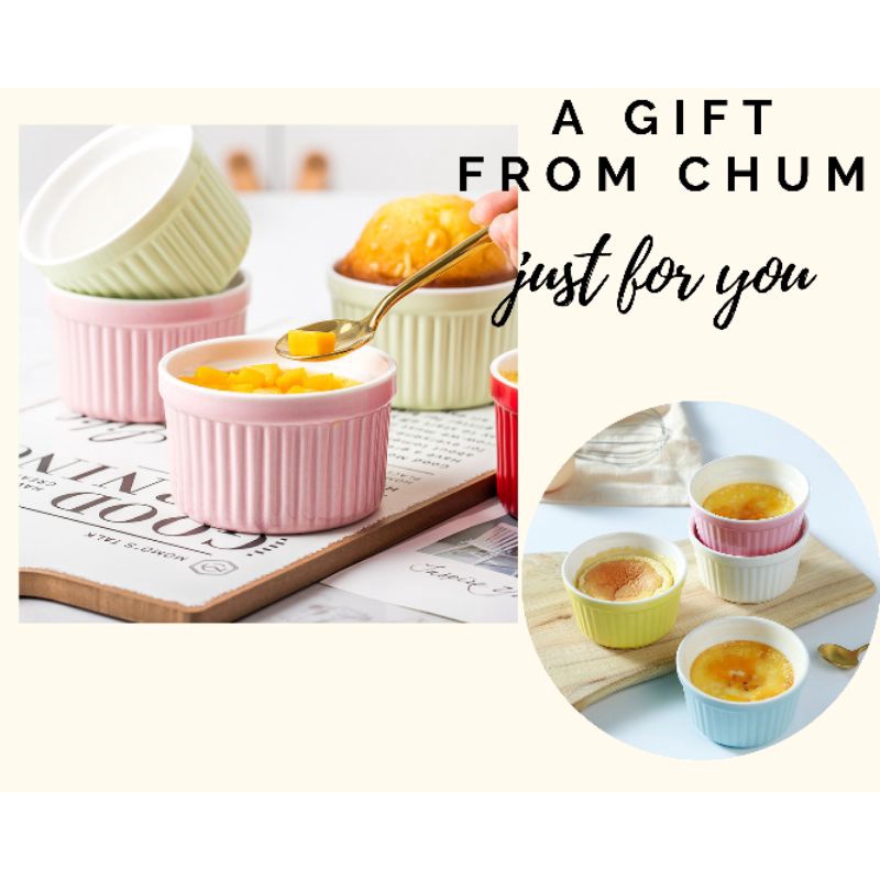 Ramenkin Chén Caramen Khuôn Bánh Flan Rau Câu Hũ Caramen Khay Nướng Bánh Hũ Sứ Cốc Làm Caramen Sữa Chua TA3